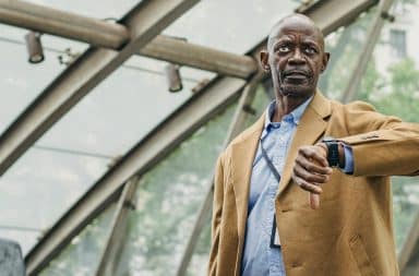 dad looking at his watch