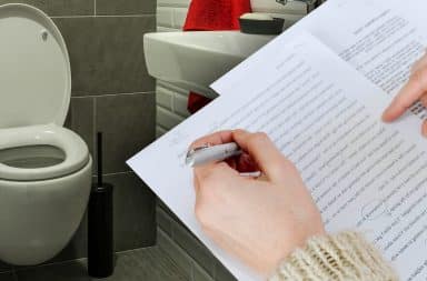 toilet or writing