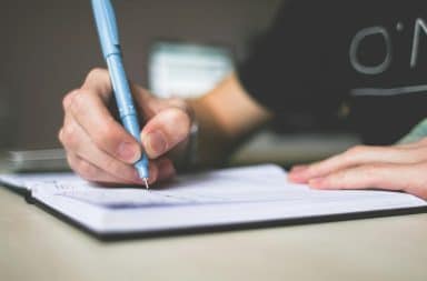 Pen and paper writing