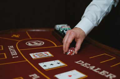 Hand dealing croupier