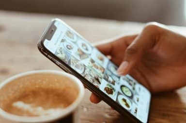 Instagram account on phone
