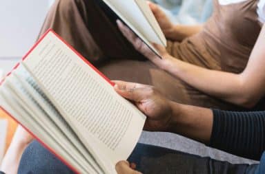 two books being read