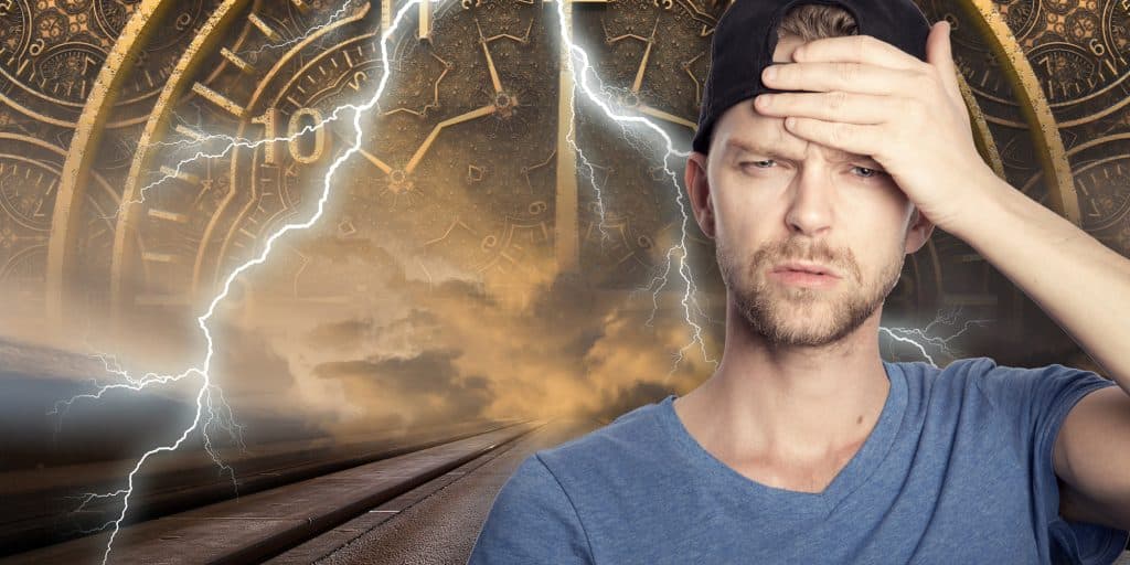 confused guy time traveling