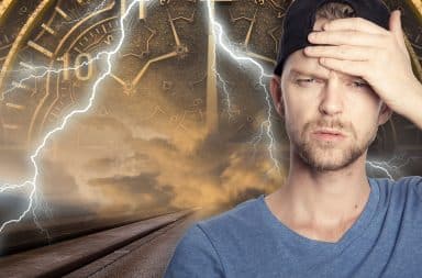 confused guy time traveling