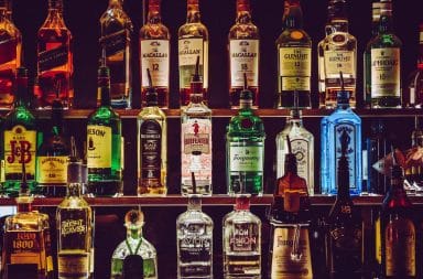 a bar bottle-full
