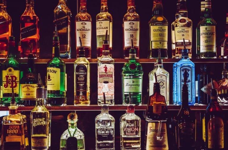 a bar bottle-full