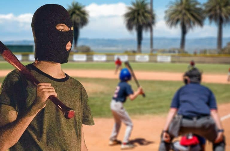 baseball bat guy at the little league game