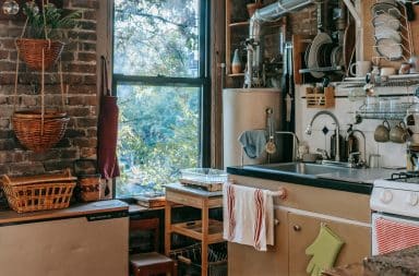 a rustic kitchen
