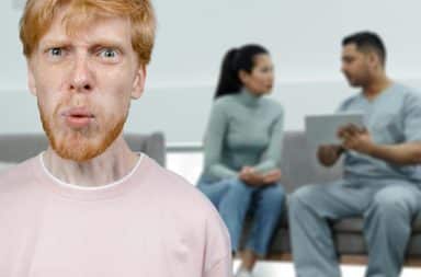 man who is mad at the doctor