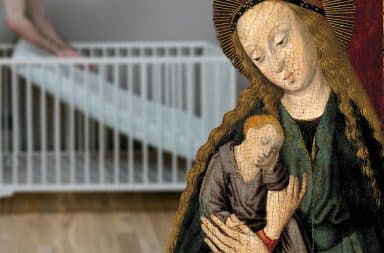 mary and jesus and the crib!