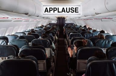 applause sign on a plane