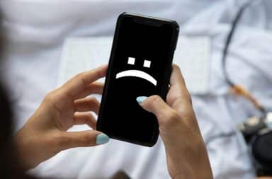 the phone is sad