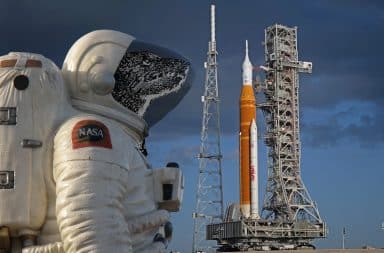 the space ship and a werewolf