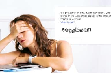 frustrated at the captcha