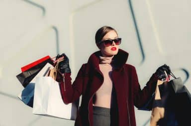 woman shopping with bags