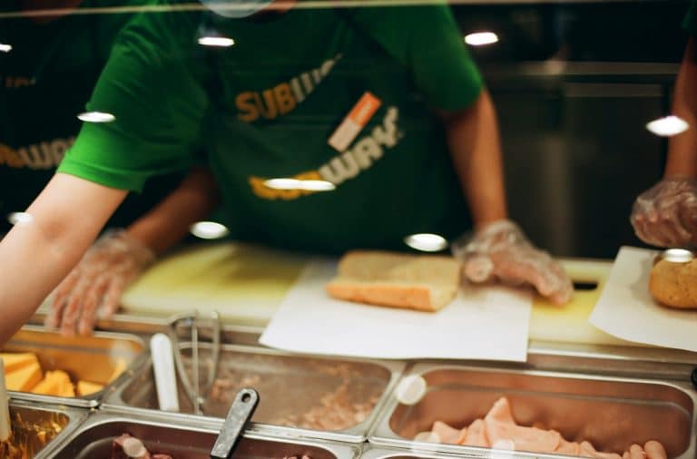 subway sandwich making