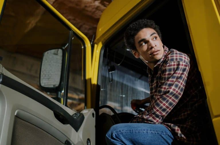 man in truck
