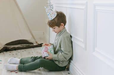 boy with birthday gift