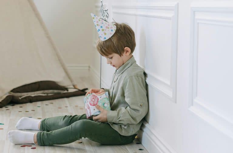 boy with birthday gift
