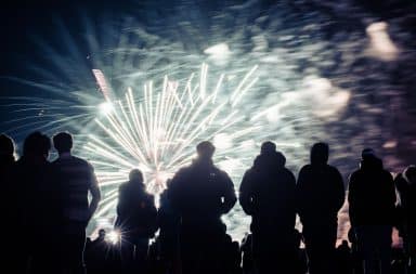 people watching fireworks